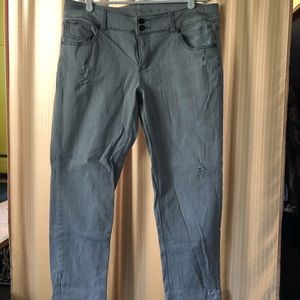 New York & Company gray jean capris